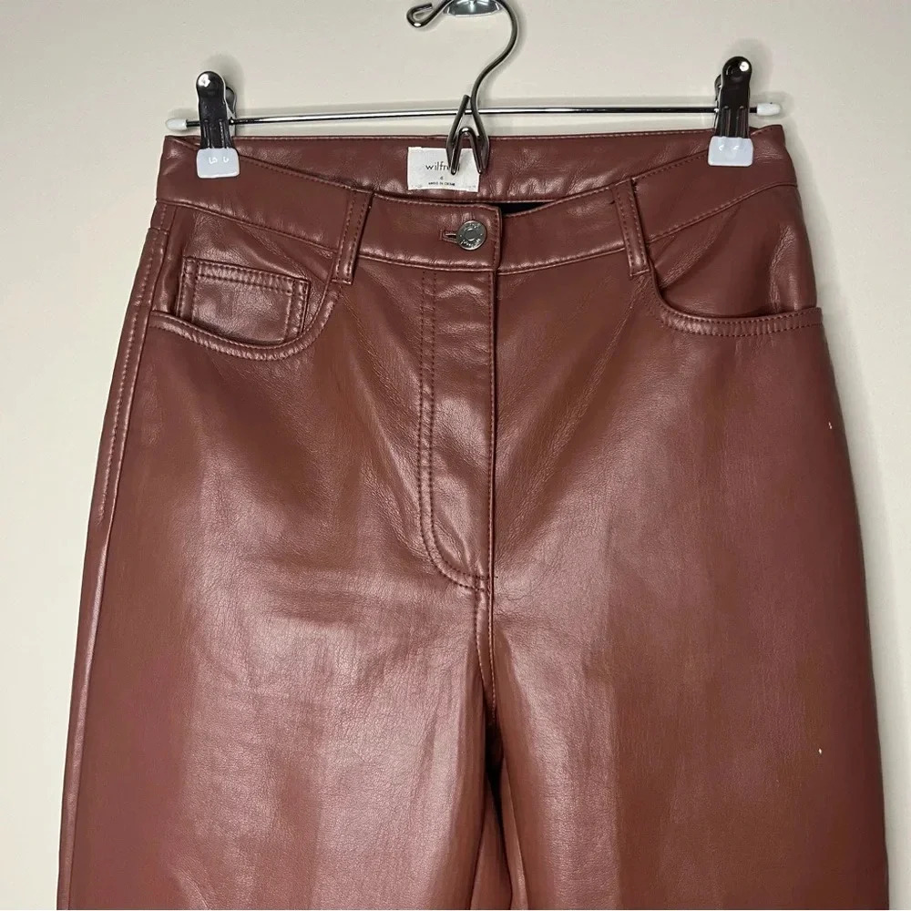 ARITZIA WILFRED Melina Faux Leather Cognac Pants - Picture 6 of 16